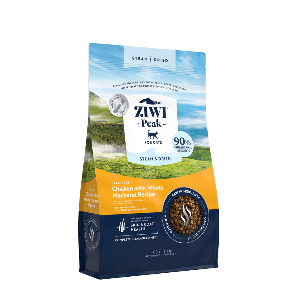 Ziwi Peak Steam & Dried Cage-free Chicken with Whole Mackerel Cat Food