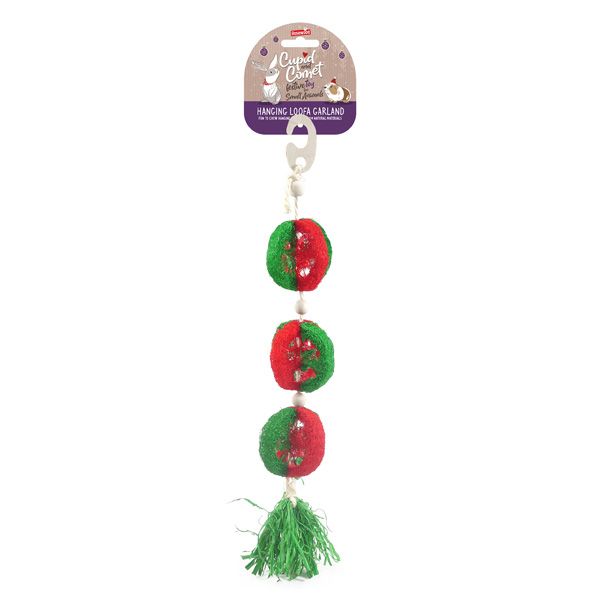 Cupid & Comet Hanging Loofa Garland Gnaw Toy for Small Animals