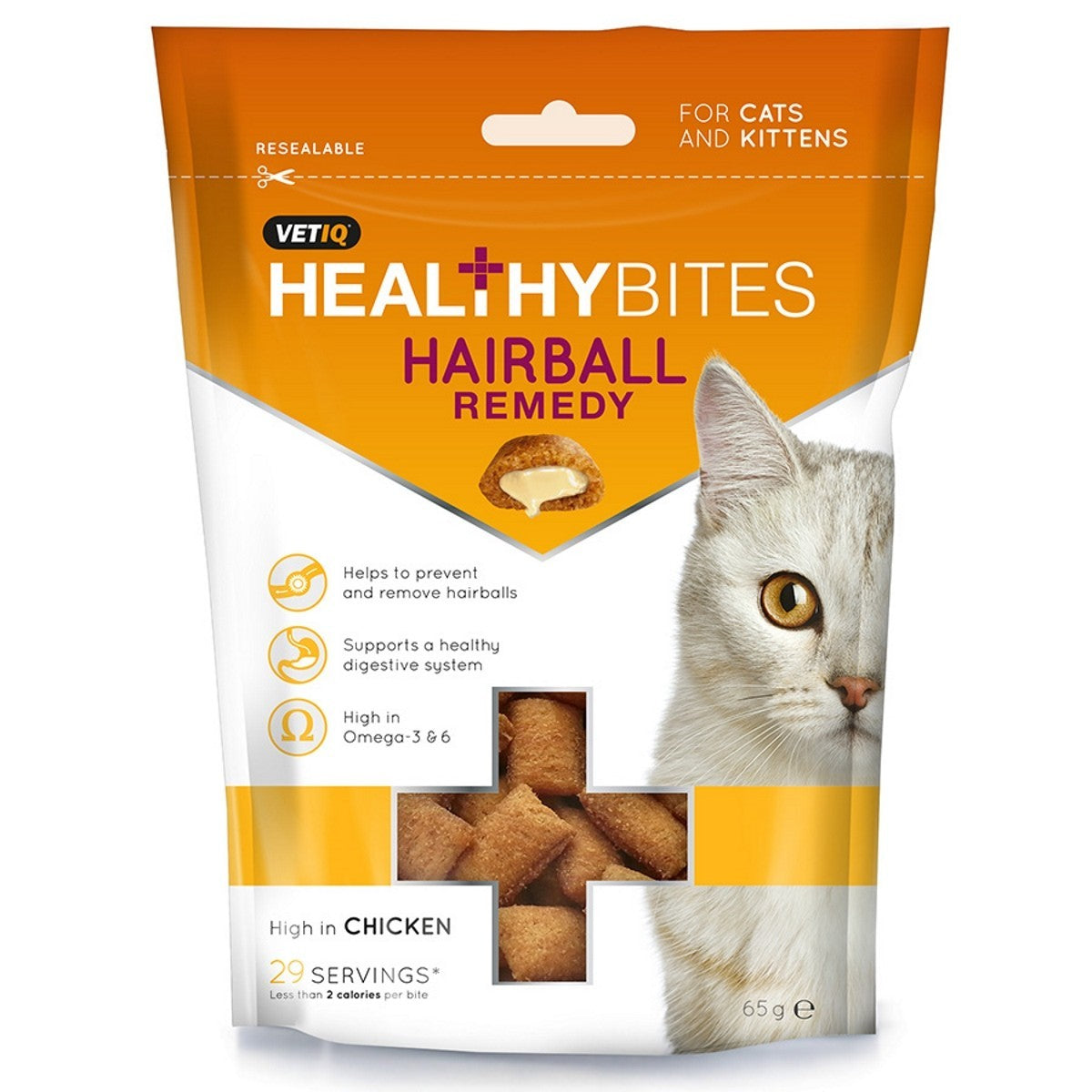 VetIQ Healthy Bites Hairball Remedy Treats For Cats 65g