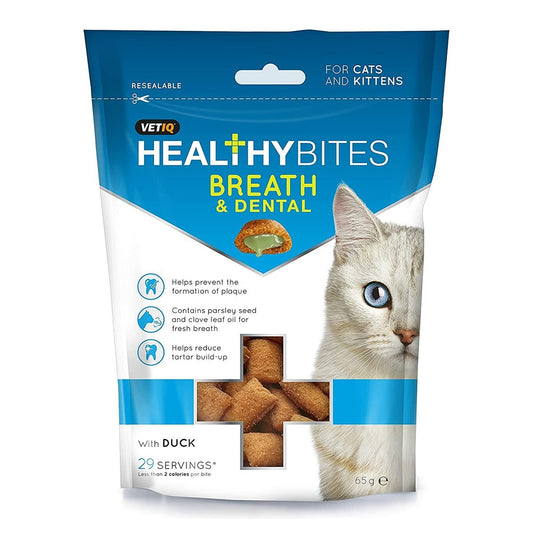 VetIQ Healthy Bites Breath & Dental Treats for Cats 65g