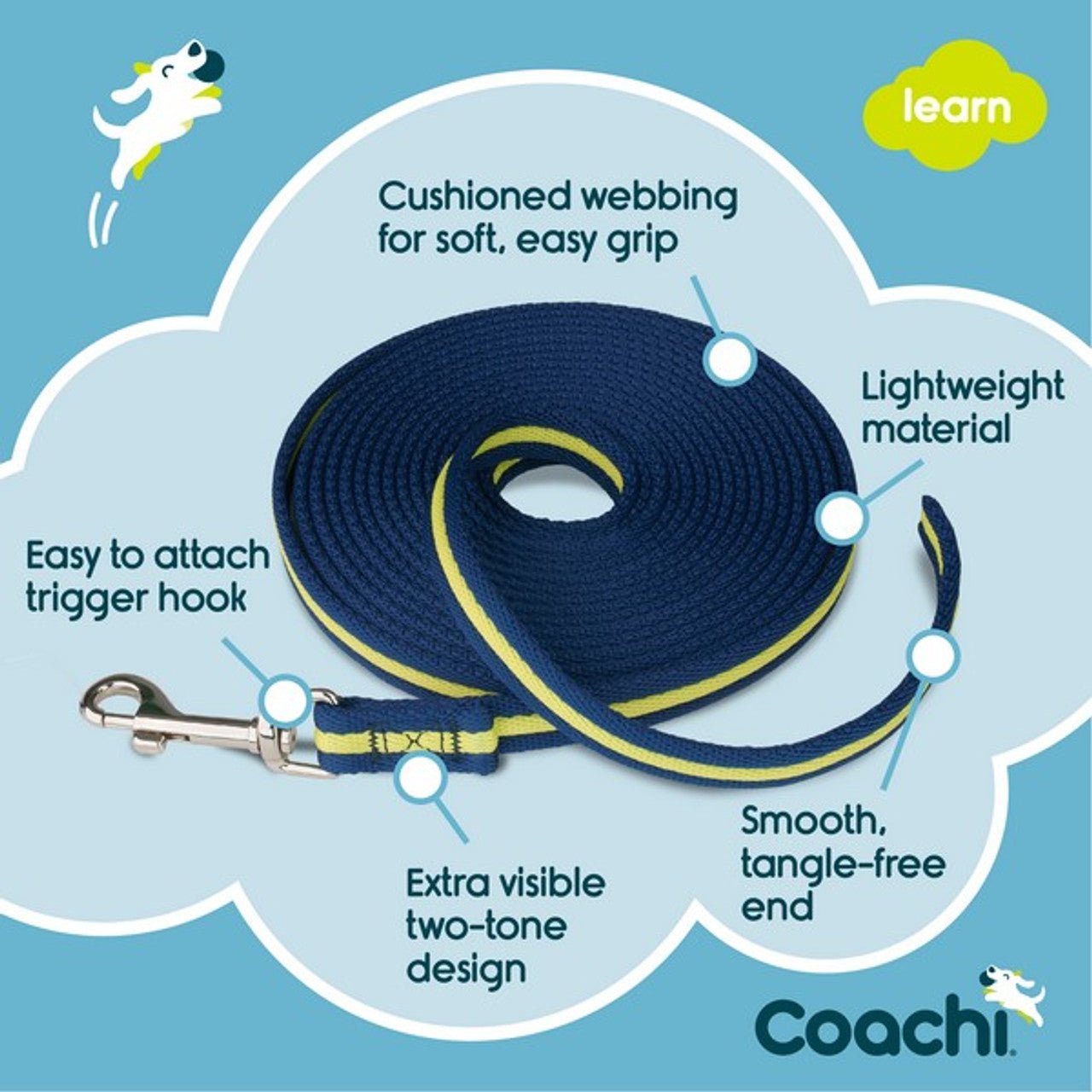 Coachi Training Line Navy & Lime 5m