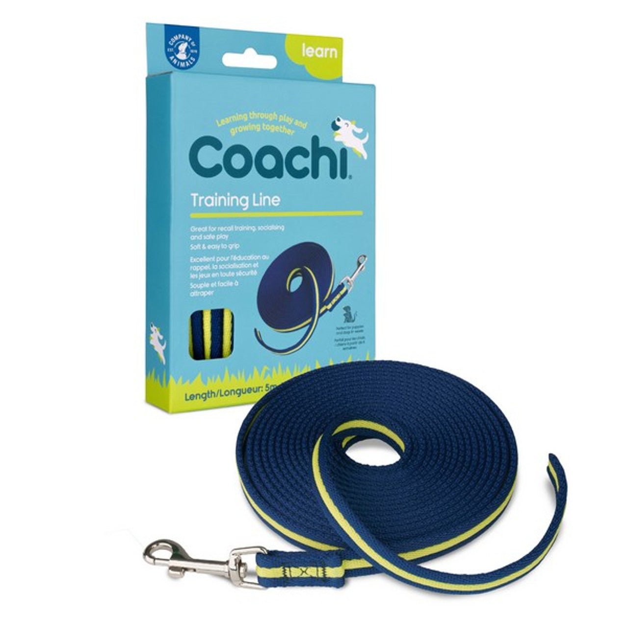 Coachi Training Line Navy & Lime 5m