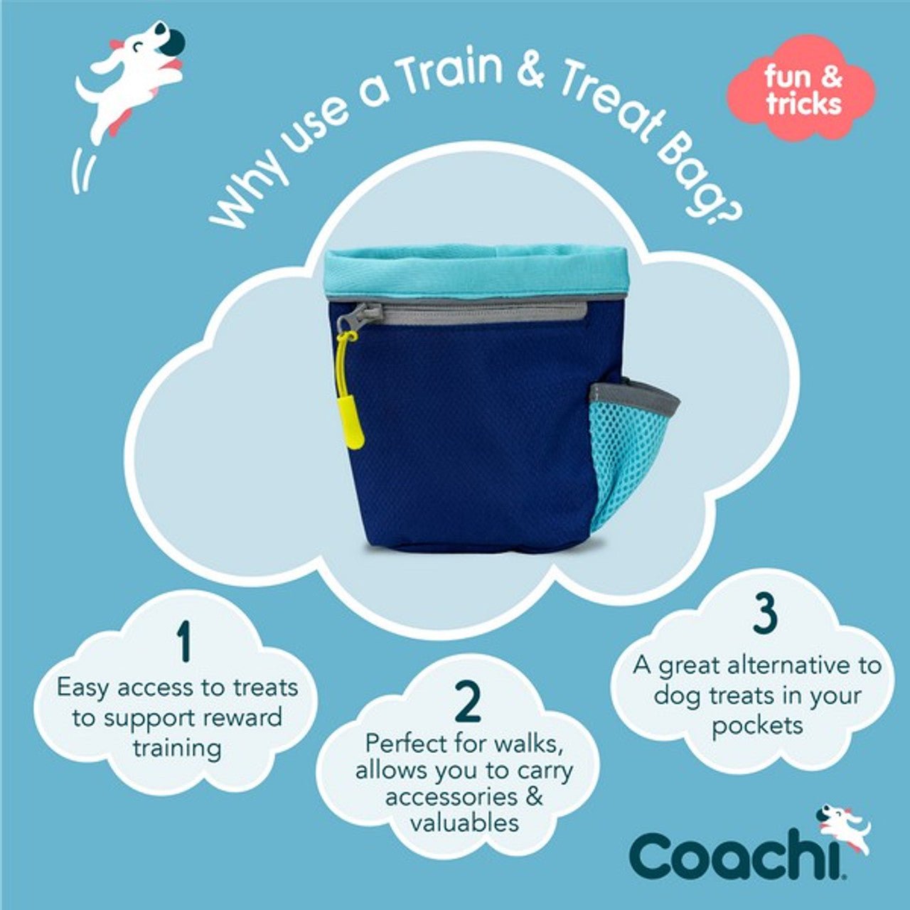 Coachi Train & Treat Bag - Navy & Light Blue
