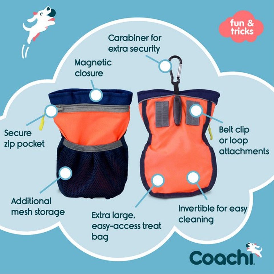 Coachi Pro Train & Treat Bag - Navy & Coral