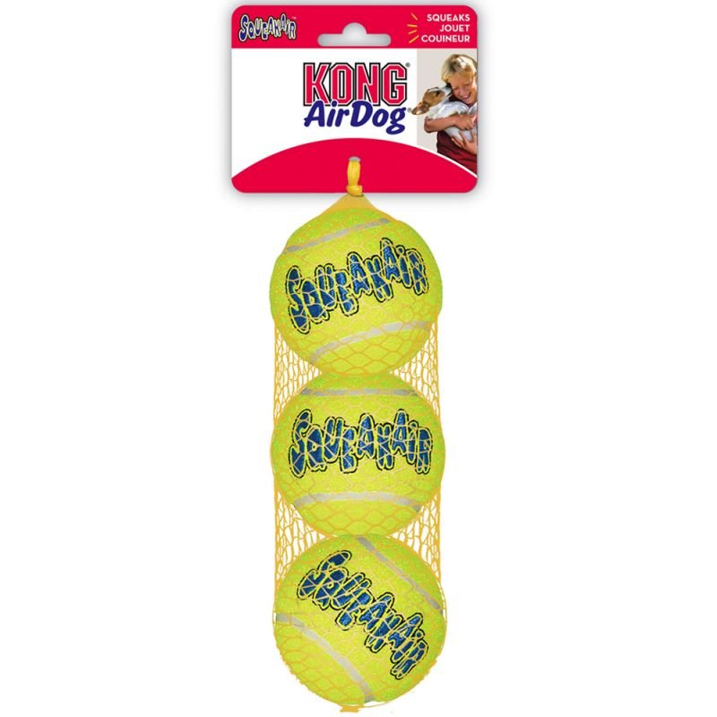 Kong Air Squeaker Tennis Ball - Medium 3pk