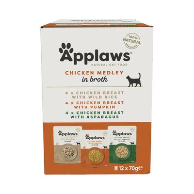 Applaws Chicken Selection Pack in Broth 12 x 70g