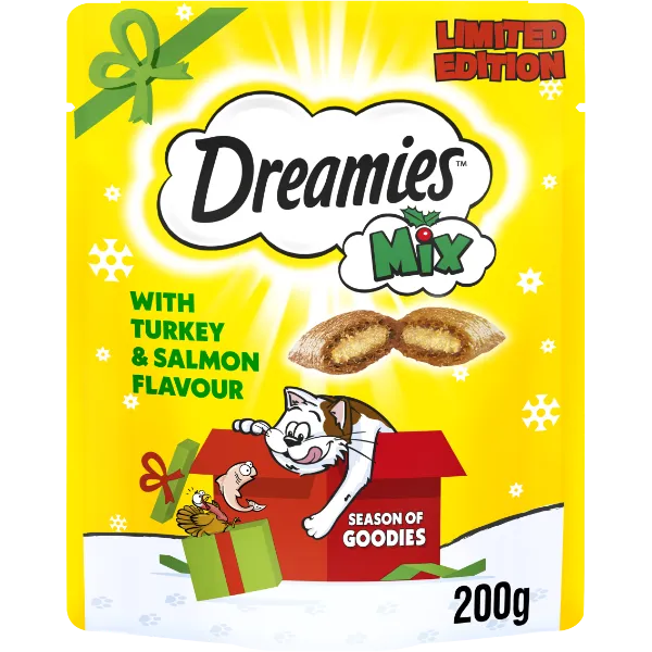 Dreamies Mix Cat Treats with Turkey and Salmon 200g