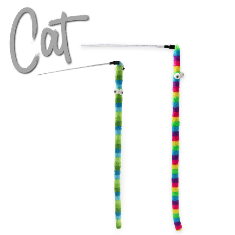 Ancol Wiggle Worm Cat Dangler Rainbow Wand