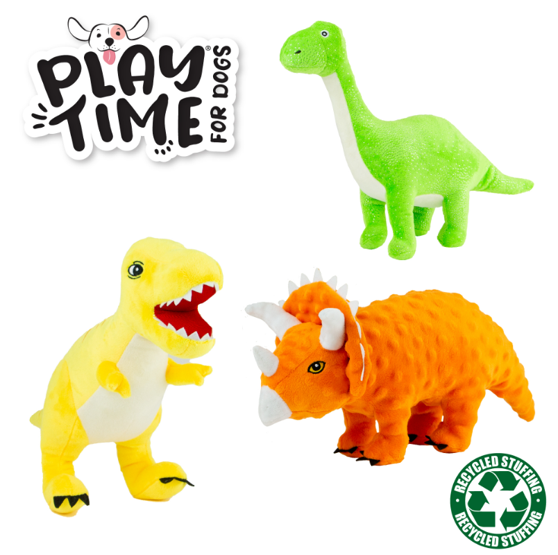 Ancol Cuddle Roarsome Dino's Dog Toy