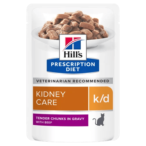Hills Cat K/D Kidney Care Beef Pouches