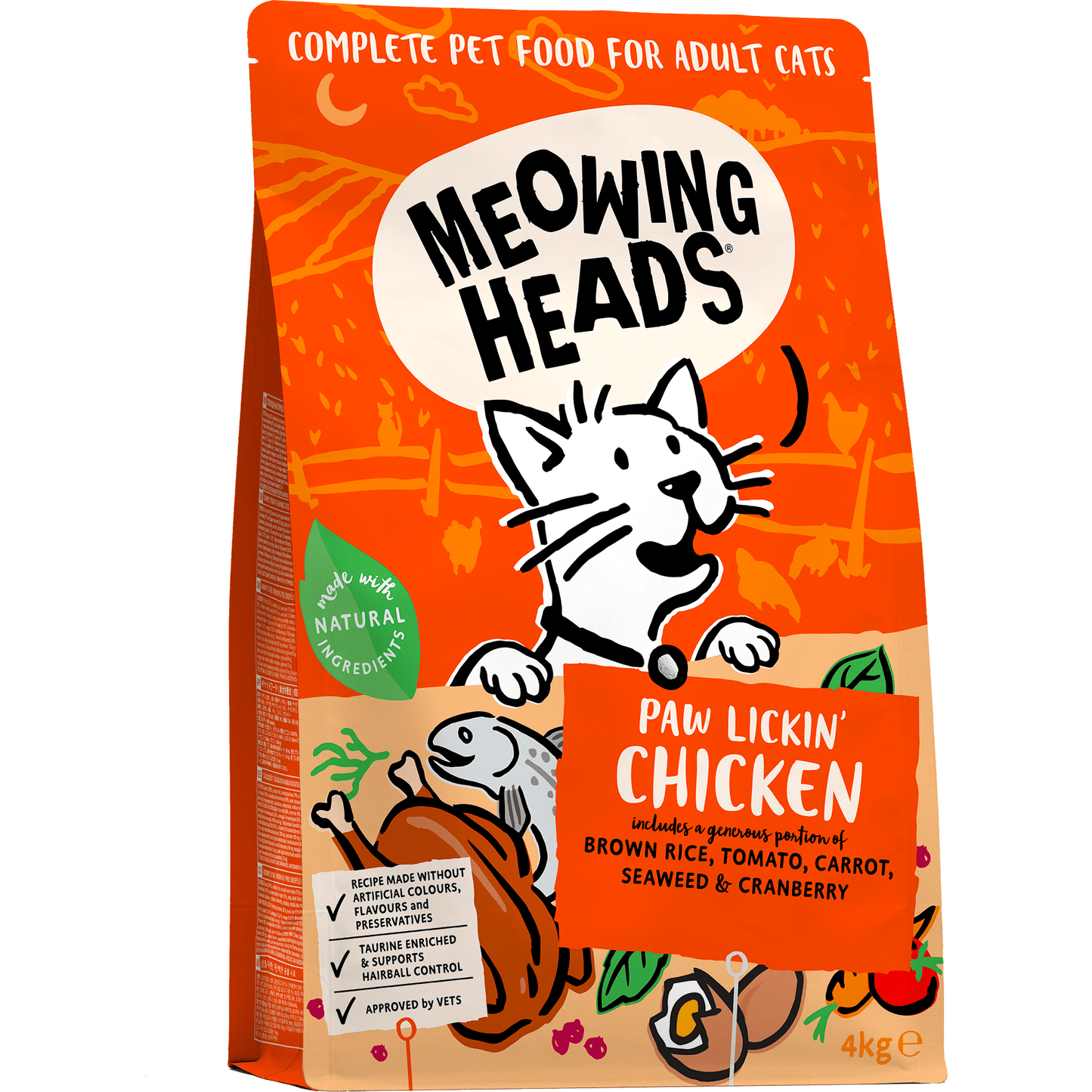 Meowing Heads Paw Lickin' Chicken