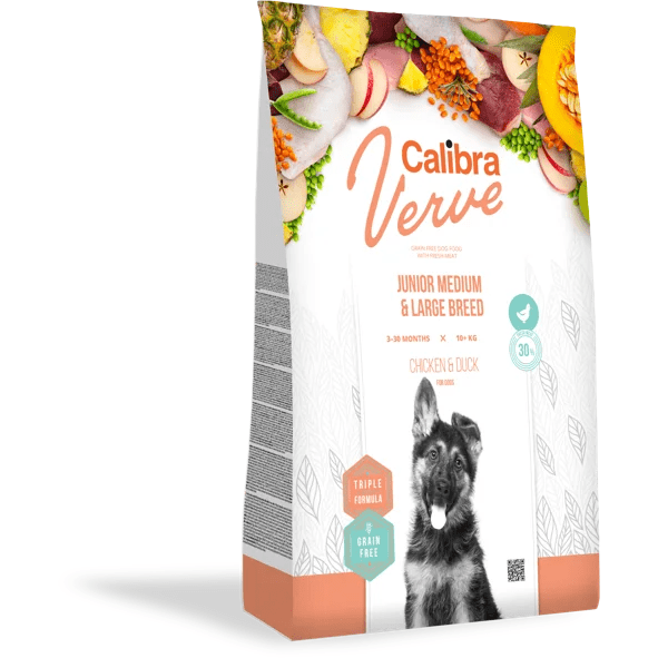 Calibra Dog Verve Grain-Free Junior Medium & Large Chicken & Duck