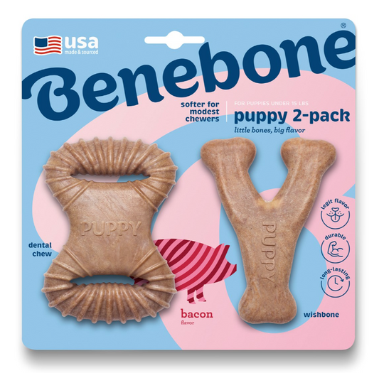 Benebone Puppy 2 Pack - Dental Chew/Wishbone Bacon