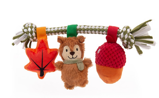 G&S Autumn Animals Squirrel Rope Dog Toy