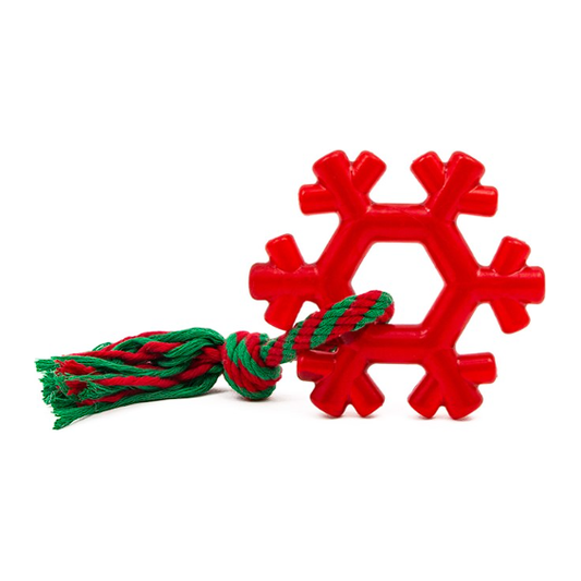 Great&Small Christmas TPR Snowflake & Rope Dog Toy