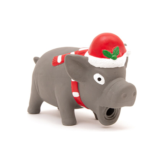 Great&Small Christmas Latex Grey Grunting Pig 16cm