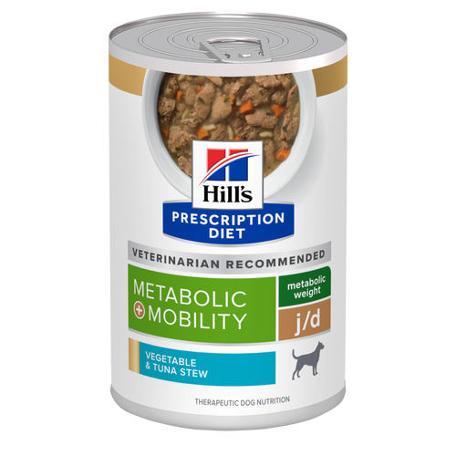 Hill's Prescription Diet Metabolic Mobility Stew Weight control Wet Dog Food Can Tuna