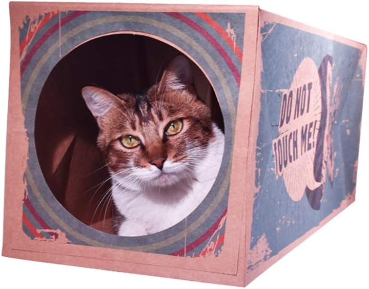 Hide and Seek Foldable Kraft Paper Cat Tunnel