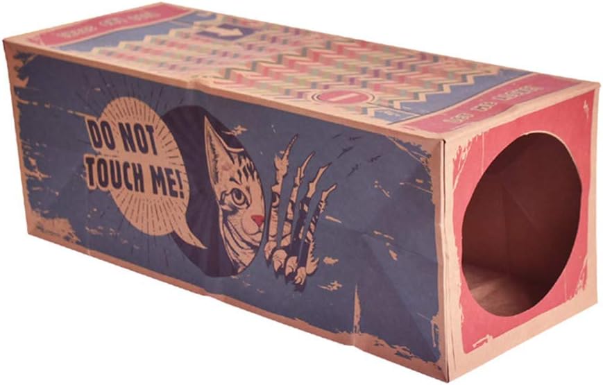 Hide and Seek Foldable Kraft Paper Cat Tunnel