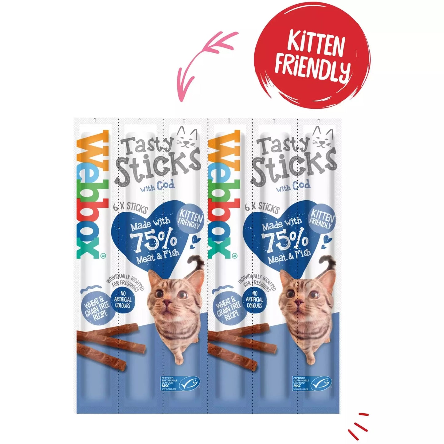 Webbox Tasty Sticks with Cod Cat Treats