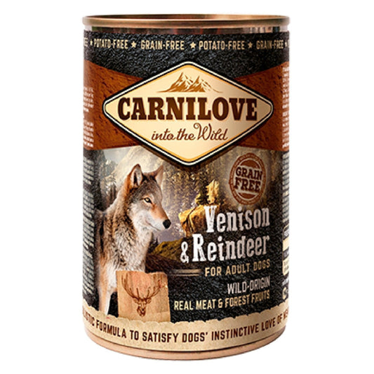 Carnilove Venison & Reindeer Wet Dog Food Cans - 6 x 400g